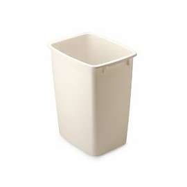 Rubbermaid 2806 Series FG2806TPBISQU Waste Basket, 36 qt Capacity, Rectangular, Polyethylene, Bisque