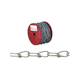 Campbell PG0722227 Loop Chain, 90 lb Working Load Limit, #3, Low Carbon Steel, Red
