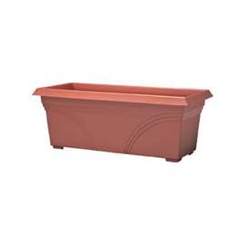 Southern Patio DP2710TC Sturdy Deck Planter, 10 in H, Rectangular, Plastic, Terracotta