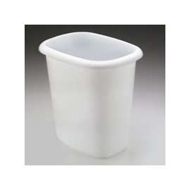 Rubbermaid FG295300 WHT Vanity Waste Basket, 6 qt Capacity, Oval, Plastic, White