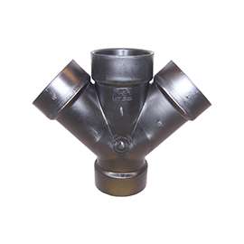 GENOVA 83440 Double Pipe Wye, 4 in Hub, 4 in