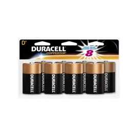 Duracell 4133393364 Alkaline Battery, D, Manganese Dioxide, 1.5 V