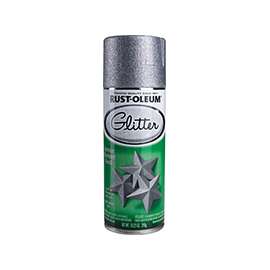 RUST-OLEUM 267734 Multi-Surface Glitter Spray Paint, Shimmer, Silver, 10.25 oz Aerosol Can