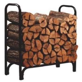 4' BLK STL DLX Log Rack