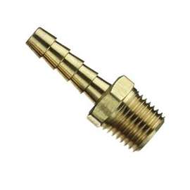 Tru-Flate 21-143 Air Hose Fitting, 1/4 in MNPT x Barb, Brass