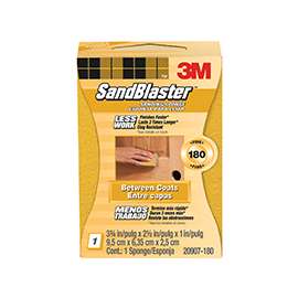Scotch 20907-180 Sanding Sponge, 180-Grit, Aluminum Oxide, Foam Backing, Gold