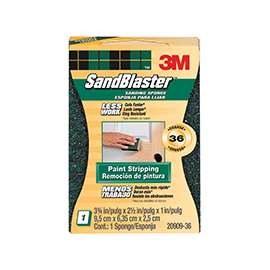 Scotch 20909-36 Sanding Sponge, 36-Grit, Silicone Carbide, Foam Backing, Green