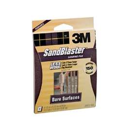 3M SandBlaster 20917-150 Sanding Sponge, 150-Grit, Aluminum Oxide, Foam Backing, Maroon