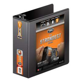 Heavy-Duty D-Ring View Binder with Extra-Durable Hinge, 3 Rings, 4" Capacity, 11 x 8.5, Black