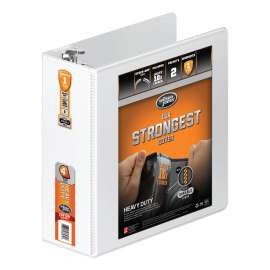 Heavy-Duty D-Ring View Binder with Extra-Durable Hinge, 3 Rings, 4" Capacity, 11 x 8.5, White