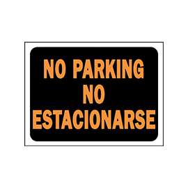 HY-KO Hy-Glo 3068 Identification Sign, Rectangular, NO PARKING, Fluorescent Orange Legend, Black Background