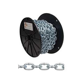 Campbell 0726727 Straight Link Coil Chain, 325 lb Working Load Limit, #2, Steel, Zinc