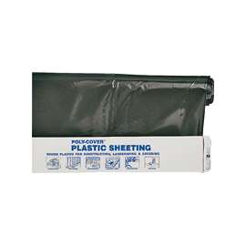 ORGILL POLY 4X12-B Poly Film, 100 ft L, 12 ft W, 4 mil Thick, Black