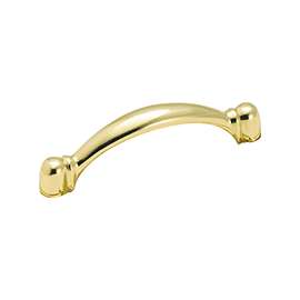 Amerock BP34413 Cabinet Pull, 3-3/8 in L x 1-1/8 in H Handle, Zinc, Polished Brass