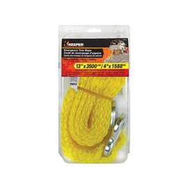 KEEPER 02855 Tow Rope, 5/8 in Dia, 13 ft L, Polypropylene