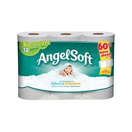 Angel Soft 77433 Bathroom Tissue, 2-Ply, 6 Roll