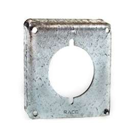 RACO 810C Exposed Work Cover, 4-3/16 in L, 4-3/16 in W, Square, Galvanized Steel, For 30 to 50 A Receptacles