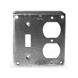 RACO 906C Exposed Work Cover, 4-3/16 in L, 4-3/16 in W, Square, Galvanized Steel