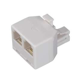 Zenith TS1001SPJ2W Telephone Splitter, 2 Ports/Ways, White