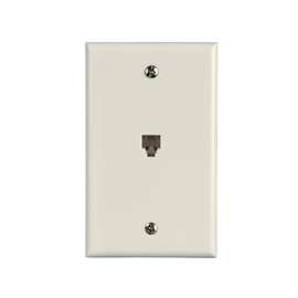 Zenith TW1001SW Telephone Wallplate, 1-Gang, White