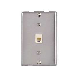 Zenith TW1001WPS Wall Phone Jack, Silver