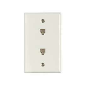 Zenith TW1002DW Telephone Wallplate, 2-Gang, White