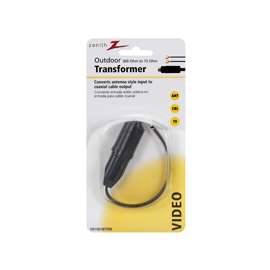 Zenith VN1001MTRW Outdoor Transformer, 300 to 75 Ohm, Black