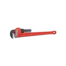 Heavy-Duty Straight Pipe Wrench, Steel Jaw, 24 in