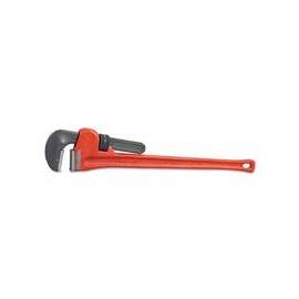 Heavy-Duty Straight Pipe Wrench, Steel Jaw, 60 in