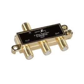 Zenith VS1001SP3W Coax Splitter, 900 MHz, Gold