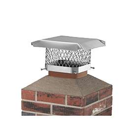 SHELTER SCSS99 Chimney Cap, 9 x 9 in, 7-1/2 x 7-1/2 to 9-1/2 x 9-1/2 in Fits Duct, Stainless Steel
