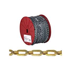 Campbell 0723817 Plumber Chain, 35 lb Working Load Limit, 1/0, Brass, Bright