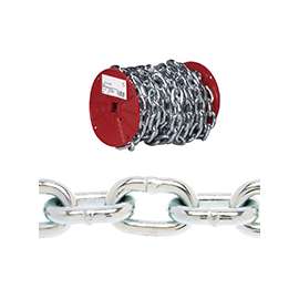 Campbell 072-2327 Proof Coil Chain, 2650 lb Working Load Limit, 3/8 in, Steel, Zinc