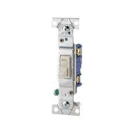 Eaton Wiring Devices 1303-7W-BOX Toggle Switch, 120 V, Flush Mounting, Polycarbonate, White