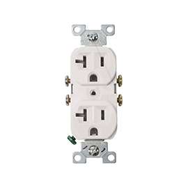 Eaton Wiring Devices 877W-BOX Duplex Receptacle, 20 A, 2-Pole, White