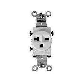 Eaton Wiring Devices 1876W-BOX Single Receptacle, 20 A, White