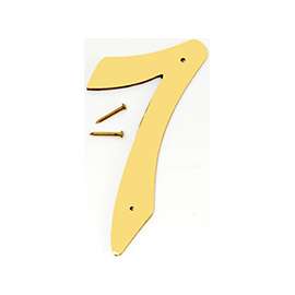 HY-KO BR-40/7 House Number, Character 7, 2-1/2 in W x 4 in H Character, Brass Character