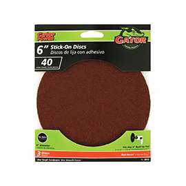 Gator 3013 Stick-On Sanding Disc, 40-Grit, Extra Coarse Grade, Aluminum Oxide, 6 in Dia