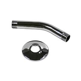 Plumb Pak PP22510 Shower Arm with Flange, 1/2 in IPS, Brass, Chrome
