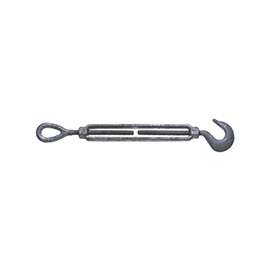 BARON 16-5/8X6 Turnbuckle, 2250 lb Weight Capacity, Hook Fitting A, Eye Fitting B, Galvanized Steel