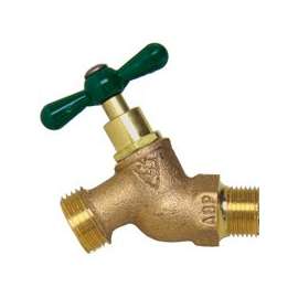 Arrowhead Brass 251LF Heavy-Duty, No-Kink, Lead-Free Hose Bibb, 1/2 x 3/4 in MIP x Male Hose
