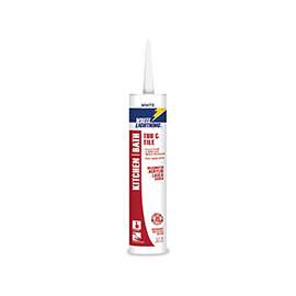 White Lightning W22000010 Adhesive Caulk, White, 10 fl-oz Cartridge