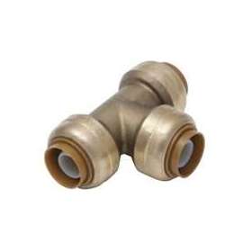 SharkBite U362LFA Tube Tee, 1/2 x 1/2 in Run, Push-Fit Run Connection, 1/2 in Branch, Push-Fit Branch Connection