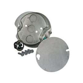 RACO 296 Ceiling Box, 1-Gang, Steel, Silver