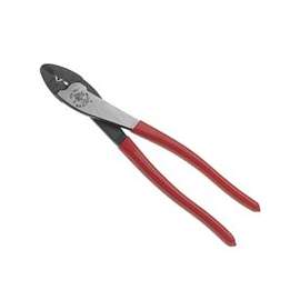 Klein-Kurve 1005 Crimping and Cutting Tool, 10 to 22 AWG Cutting, Cushion-Grip Red Handle
