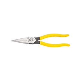 Klein D203-8 Nose Plier, Steel Jaw, 8-7/16 in OAL, Yellow Handle