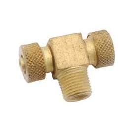 Anderson Metals 50872-0402 Tube to Pipe Tee, 1/4 x 1/8 in Compression x MIP, Brass