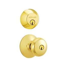 Schlage Plymouth FB50NVPLY505 Knob Lockset, Keyed Alike Key, 2 Grade, Steel, Brass