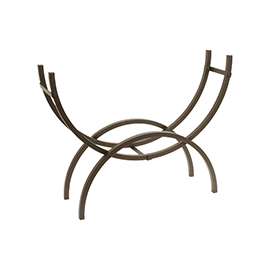 SHELTER SCRM Medium Crescent Log Holder, 14 in W, 48 in D, Steel Base