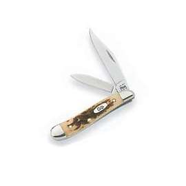 CASE 045 Folding Pocket Knife, 2.1 in Clip, 1.53 in Pen L Blade, 2-Blade, Amber Handle